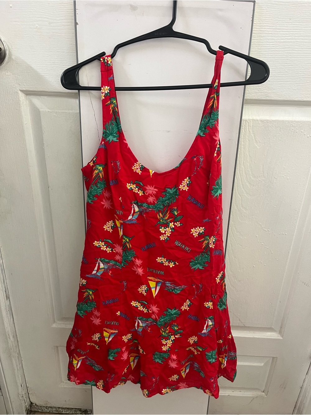 Hollister Red Tropical Sailboat One-Piece